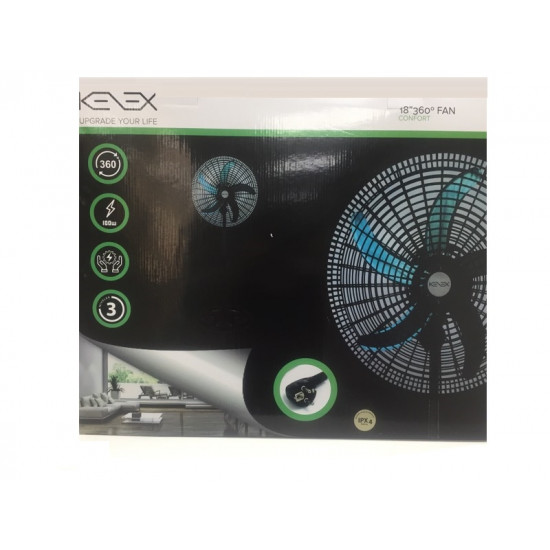 Ventilador Kenex 18 Inch 5 Lâminas De Metal Kxco-V18.360 Preto